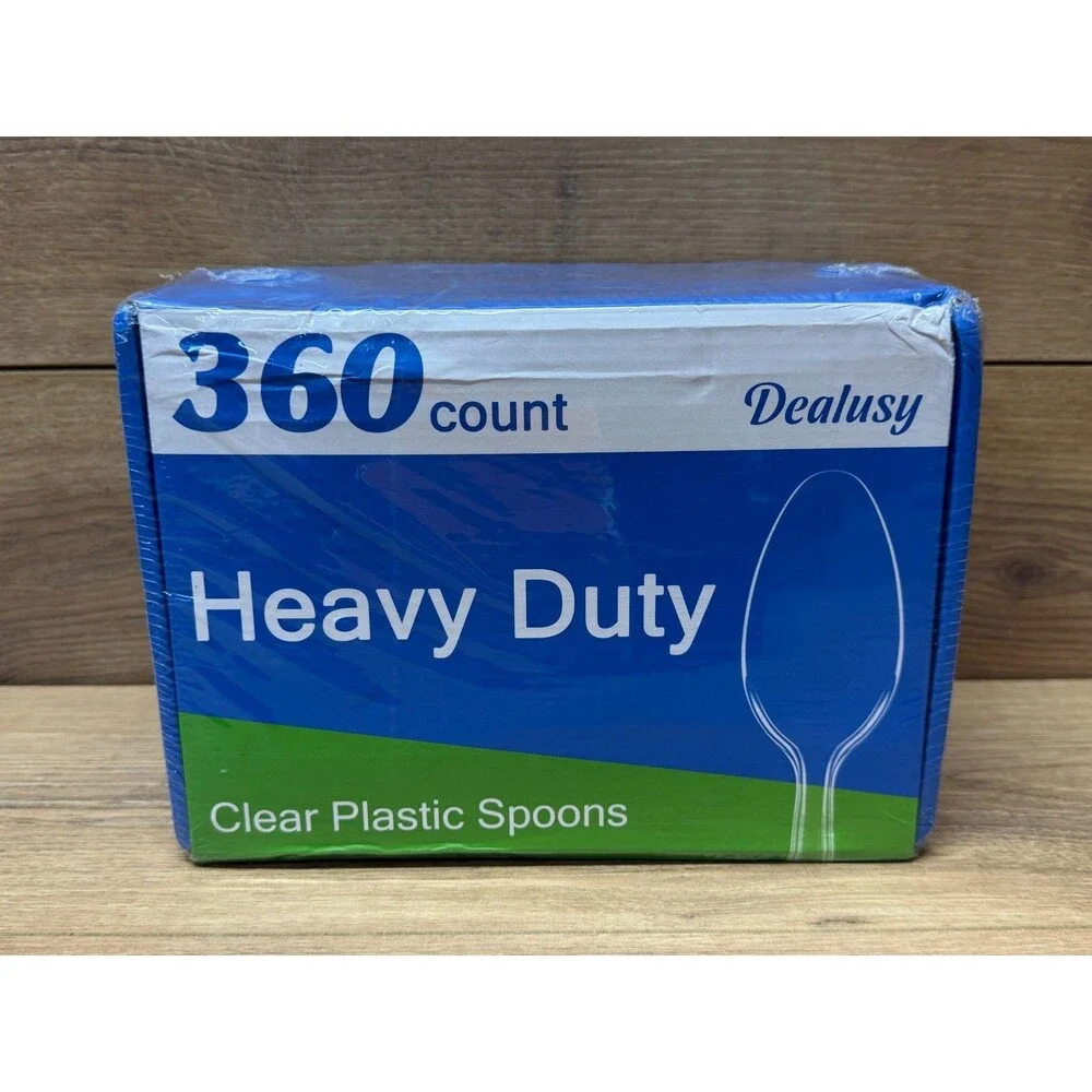 360 Count Clear Plastic Spoons Disposable, BPA-Free, Heat Resistant, Solid New!